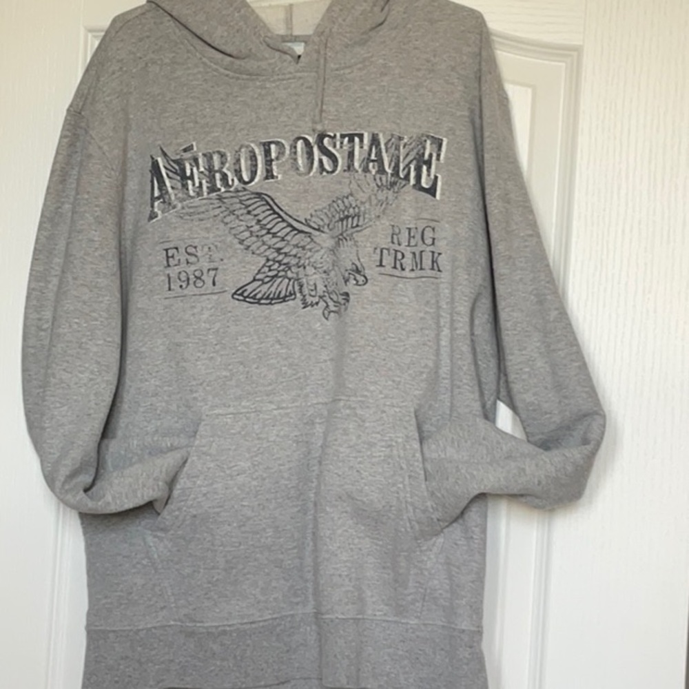 Aeropostale Heather Gray Graphic Hoodie